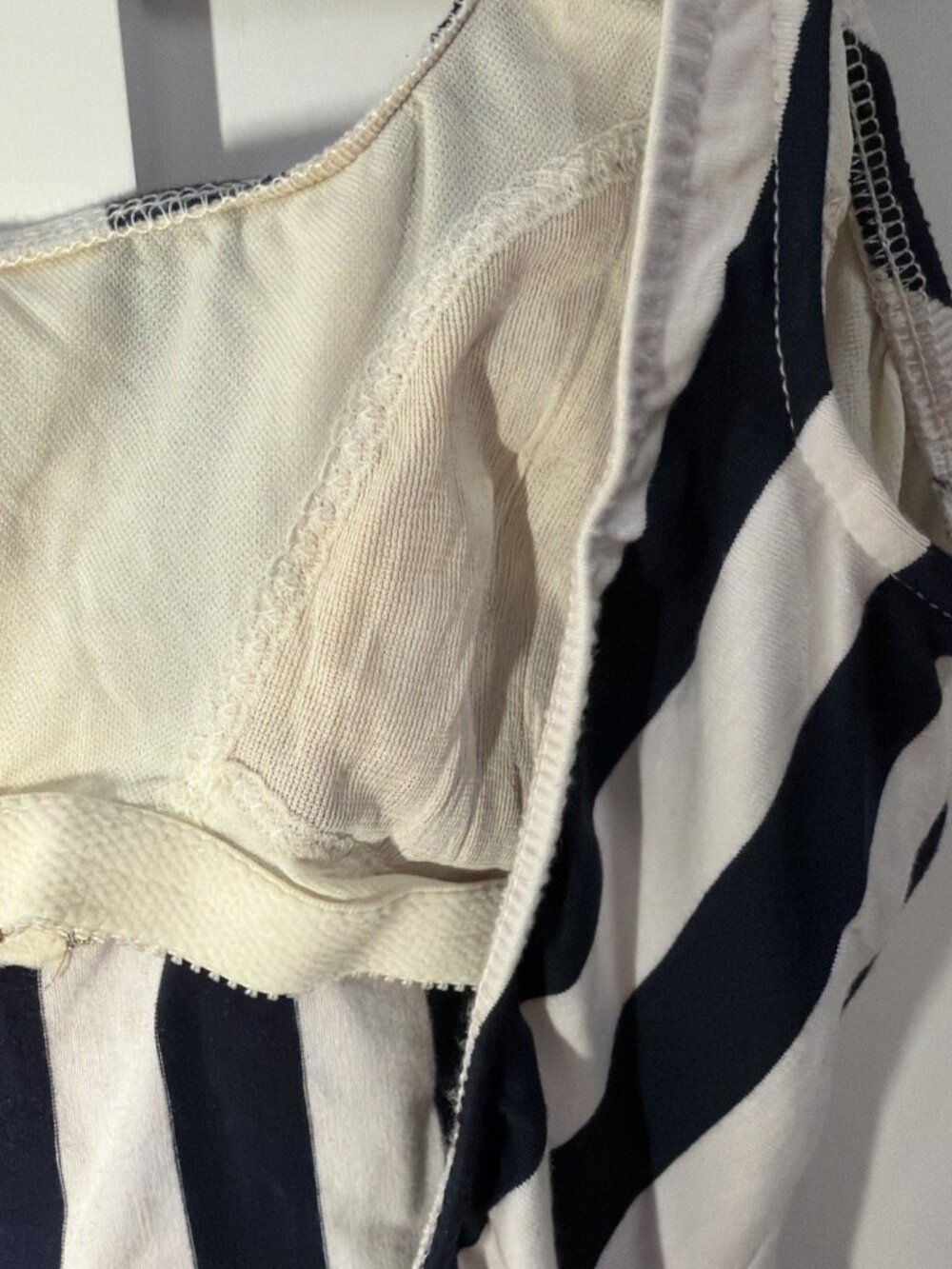 Vintage Le Cove NWT Womens One Piece Swimsuit Size 14 Nautical Stripe Anchor 90s - Picture 10 of 11